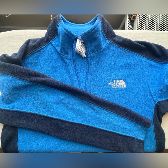 The North Face Boys M 10/12 Blue Fleece 1/4 Zip Pullover - Picture 7 of 12